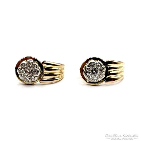 0146. Art deco gold earrings with diamonds