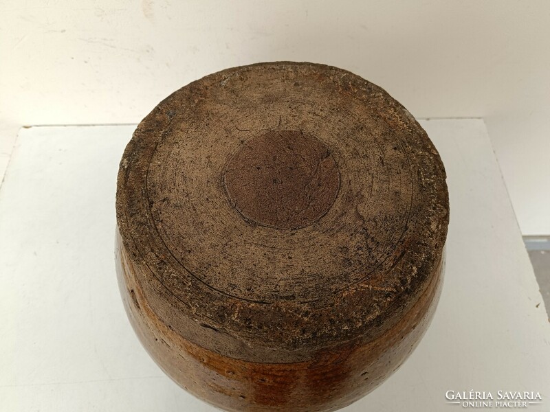 Antique Chinese large glazed earthenware tea ginger holder vase Asia 412 8831
