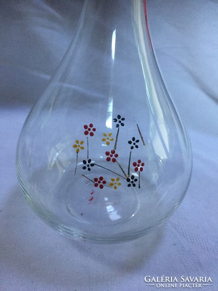 Painted glass bottle, spout, bottle, decanter glass with stopper (73)