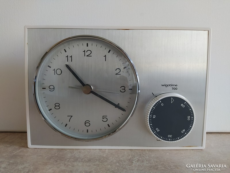 Rare! 70s wigotime kitchen wall clock with timer
