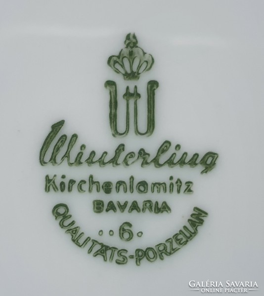 Winterling Kirchenlamitz Bavaria német porcelán reggeliző tányérpár csészealj kistányér hibiszkusz