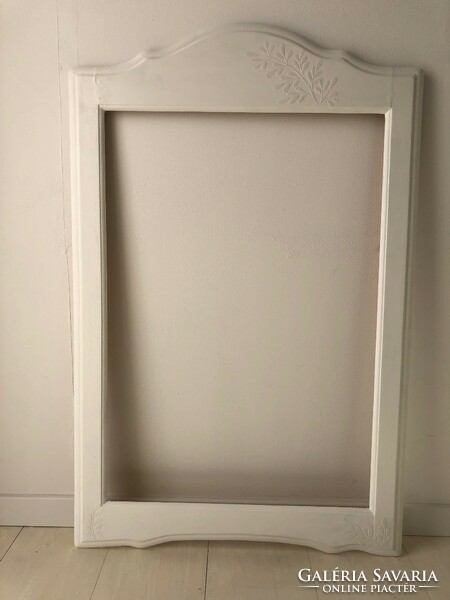 Solid wood picture frame with mirror with glitter pattern