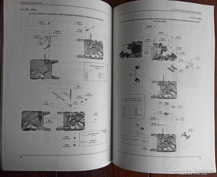 Technical book - Vályi huba: professional skills in clock repair. III. Watch repair operations. Vác, 1995
