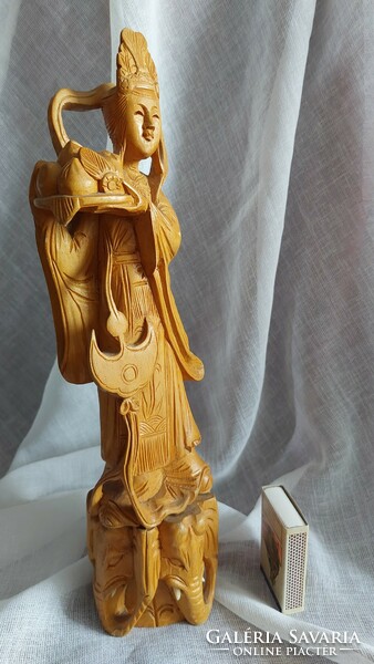 Eastern wooden sculpture, moon fairy wooden sculpture 28 cm
