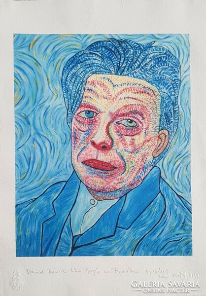 DrMáriás - David Bowie Van Gogh műtermében 31 x 25 computer print, merített papír