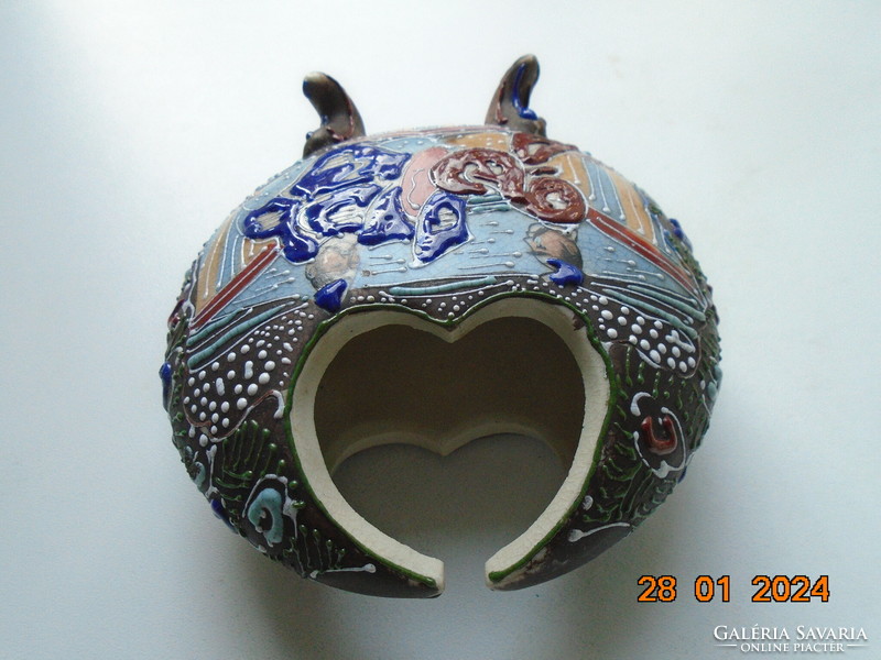 Antique hand painted Imari satsuma moriage scenic moon vase