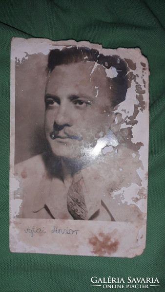 Antik fotó képeslap ÁLDOR fotó AJTAY ANDOR színművész portréval a képek szerint