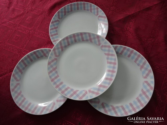 German porcelain small plate, pepita checkered, diameter 19 cm, four pieces sold together. He has!