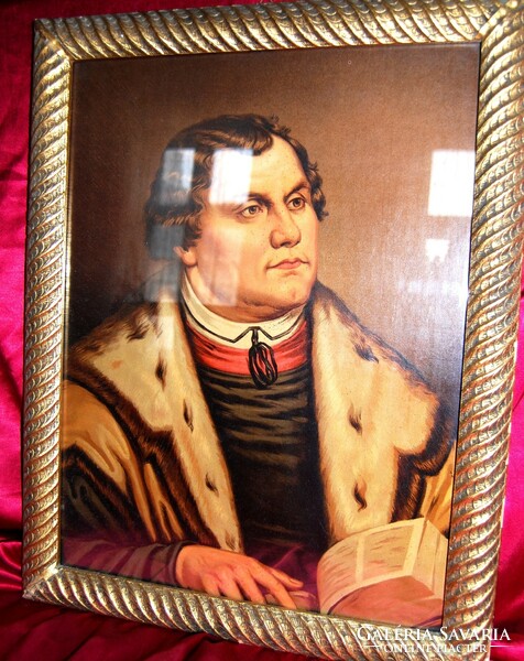 Martin Luther, the father of the Reformation, antique lithograph