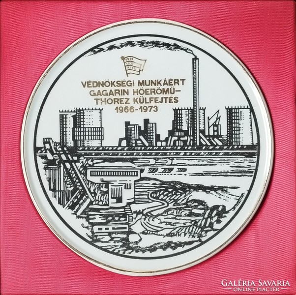 Hollóházi porcelain commemorative plaque 1973