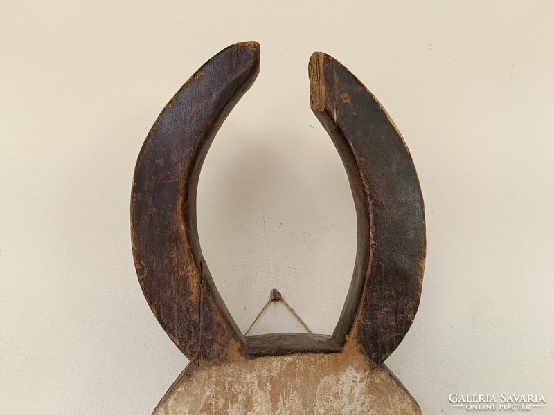 Antik afrikai antilop maszk Fang népcsoport fa Gabon africká maska sérült szarv 790 dob 11
