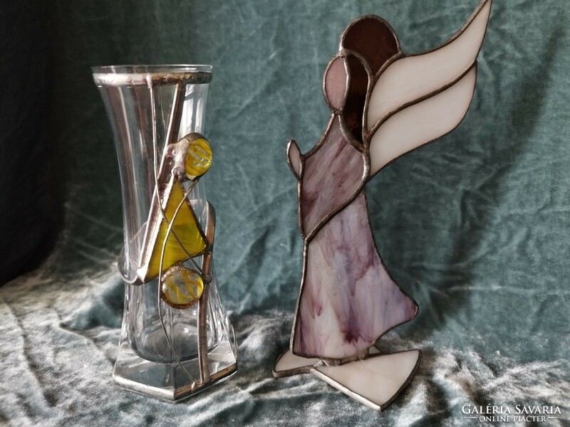 Tiffany angyal és váza