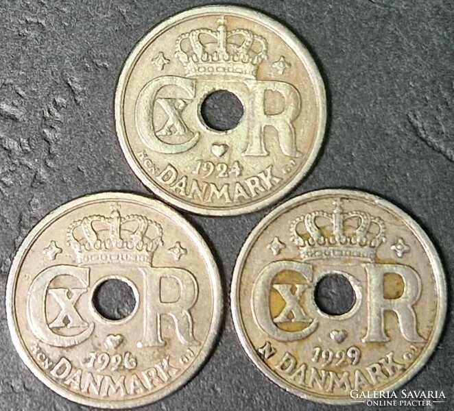 Denmark 10 cents, lot, (3pcs)