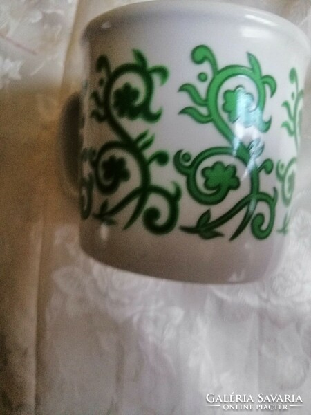 Zsolnay  teás csésze zöld mintas