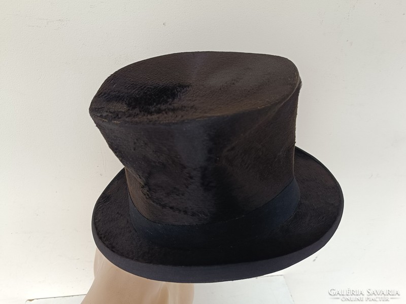 Antique top hat dress movie theater costume prop damaged crumpled 408 8826
