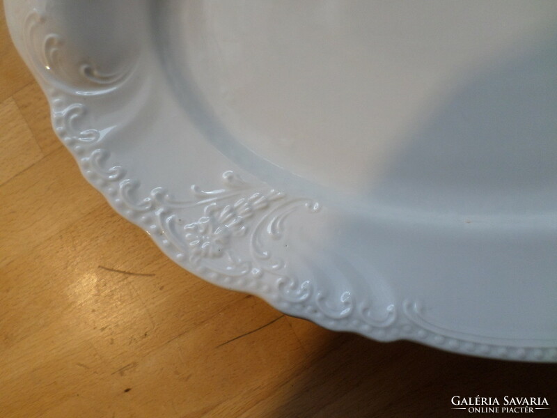 Antique Art Nouveau Bohemia (Austria) white porcelain roasting dish 28 x 39 cm