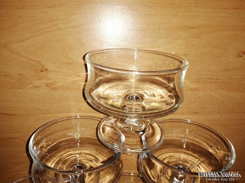 Talpas üveg pohár vagy fagyi kehely készlet 6 db - 8,5 cm magas (po-4)