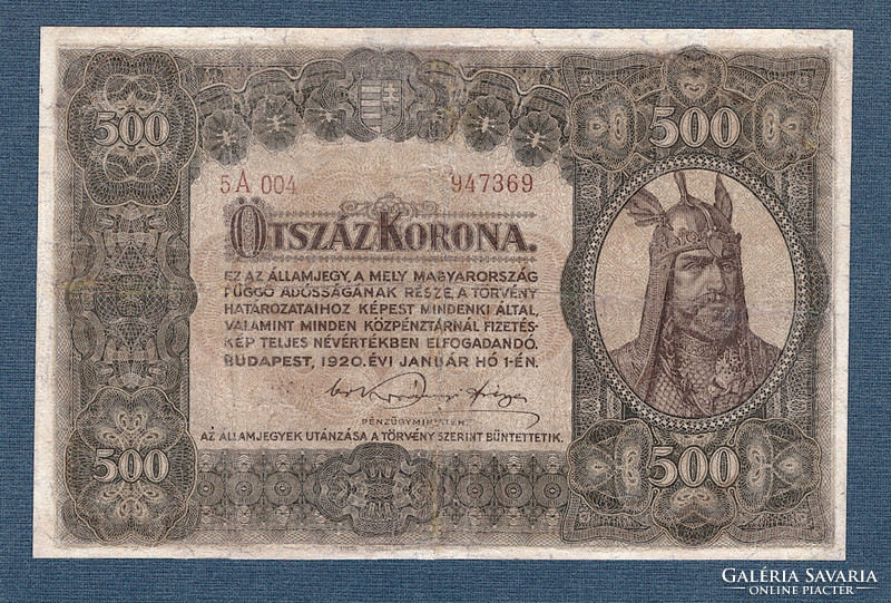 500 Korona 1920 Ritka, restaurált