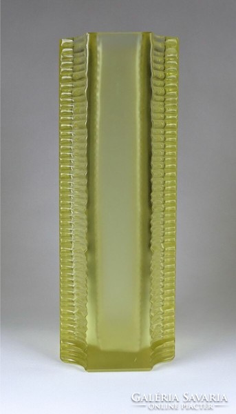 1J421 large thick-walled yellow glass vase flower vase 30 cm