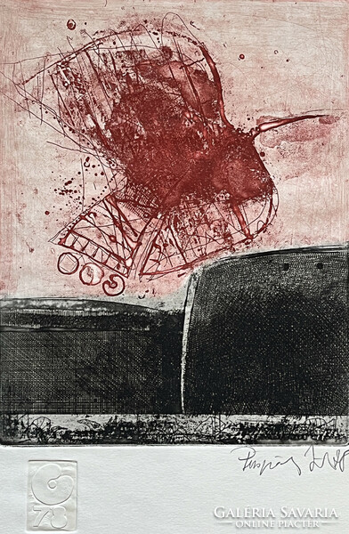 Etching by István Píspöki, 1978