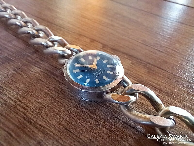 Old silver women's jewelry watch, wristwatch