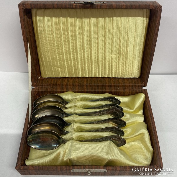 Antique silver plated mocha spoon set