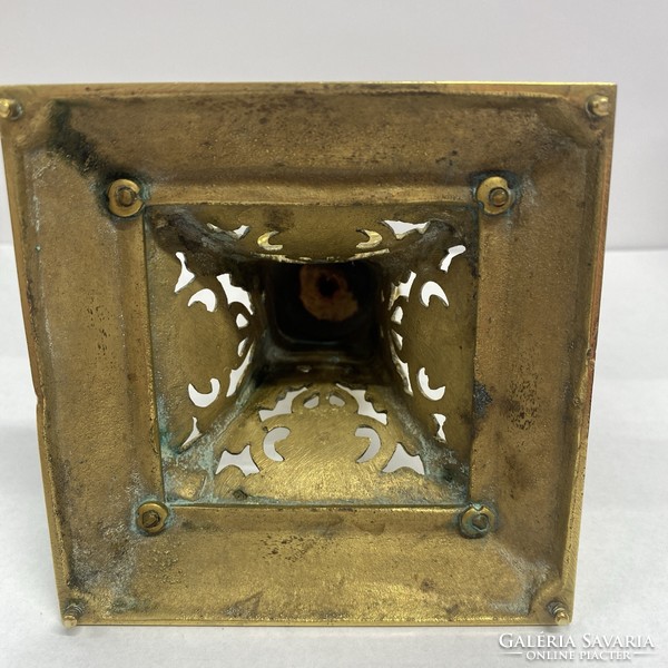 Antique copper candle holder