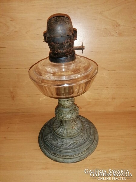Marked antique kerosene lamp - 25 cm high