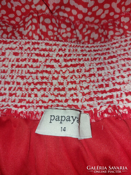 Papaya L/Xl-es vállra húzós maxi ruha. Mell:55-62cm.