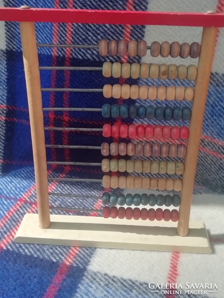 Old wooden abacus, calculating children's toy
