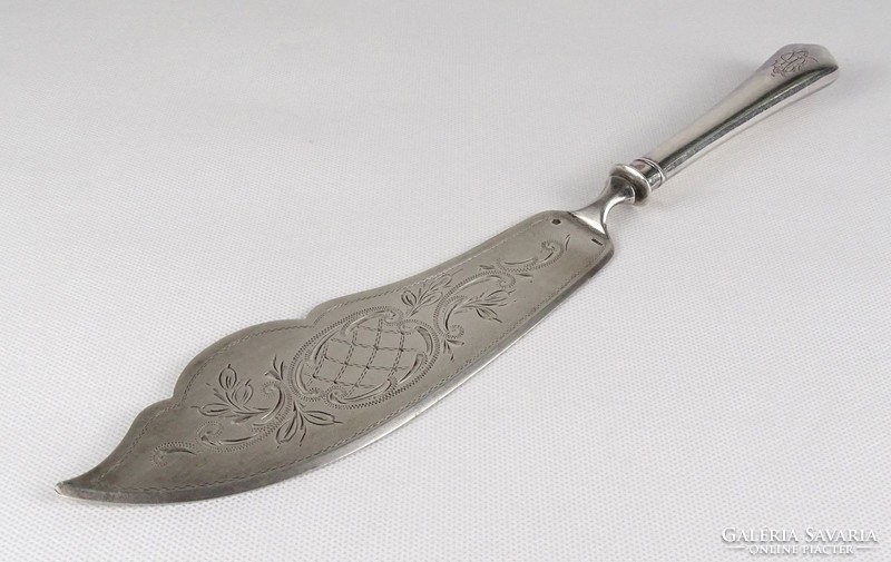 1R029 Régi nagyméretű 800-as ezüst halas kés 175 g