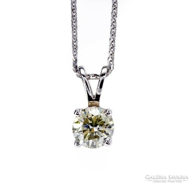 White gold chain with a giant diamond pendant