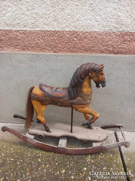Carved rocking horse