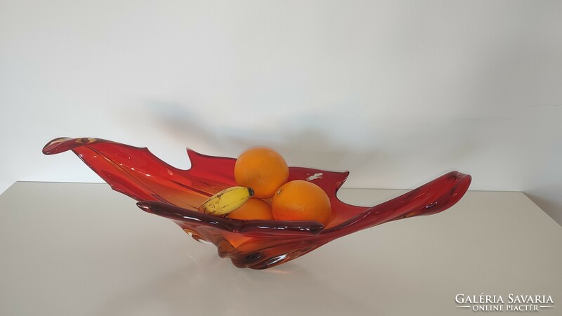 61cm giant Italian murano fruit bowl serving glass centerpiece vintage