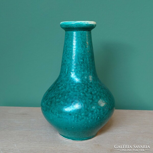Ritka gyűjtői Zöld Tófej kerámia váza
