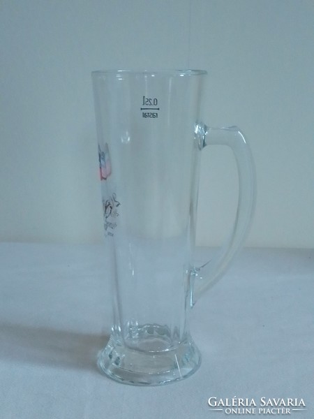 German eared millennium beer glass pitcher with harkelberg passau inscription, marked