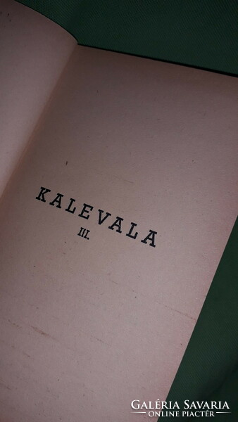 1940. Béla Vikár: Kalevala iii. Finnish folk heroic epic book according to the pictures lafontaine