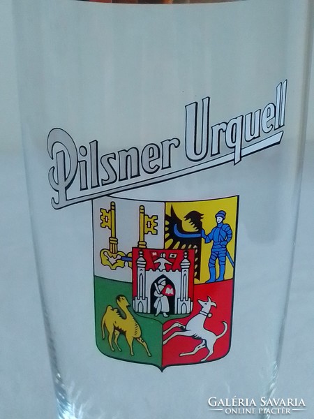 Pilsner Urquell klasszikus sörös pohár 0,5 l Hibátlan, arany szegélyes