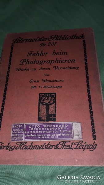 Antik 19. század vége ritka fotózást oktató német nyelvű gótbetűs kiskönyv füzet a képek szerint