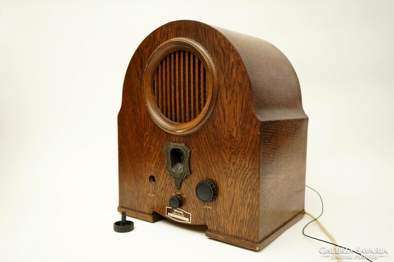 Beautiful art deco welbilt radio / veneered / 30s / retro / old / works!