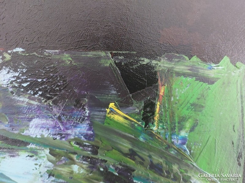 (K) Paul Sinus rirka absztrakt képe 40x80 cm