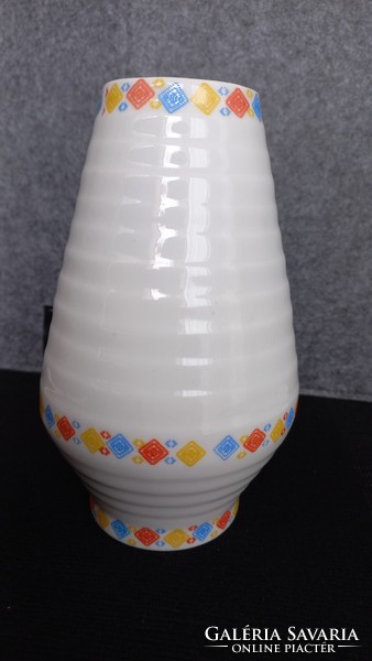 Old marked porcelain vase, flawless, 17 x 6.5 x 5.5 cm, special patterned body