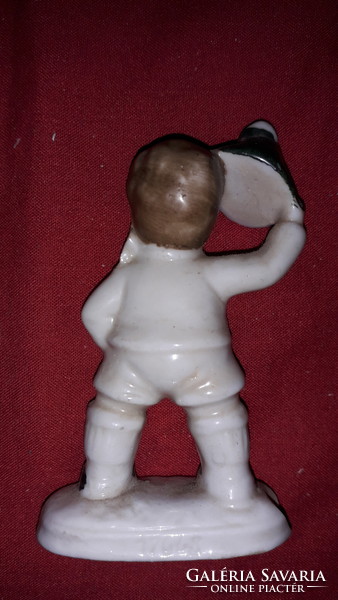 Antique German sitzendorf porcelain figurine of a boy waving his hat 10 cm according to the pictures