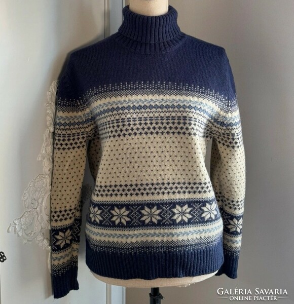 Sos soul 38 Norwegian pattern wool turtleneck, knitted sweater