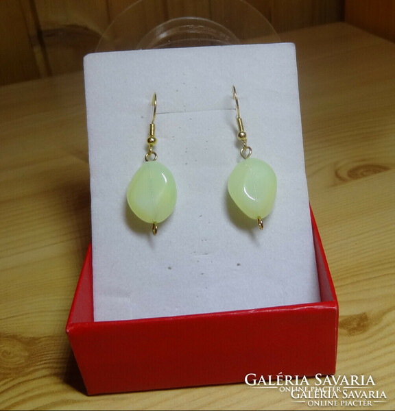 Opalite silk yellow earrings with hooks