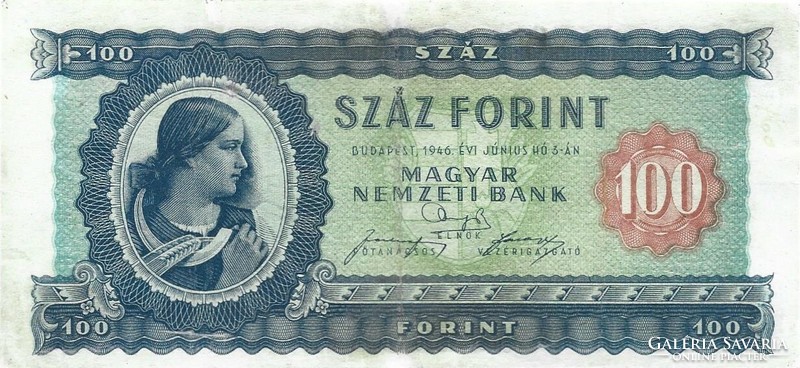 100 forint 1946 Javított 3.