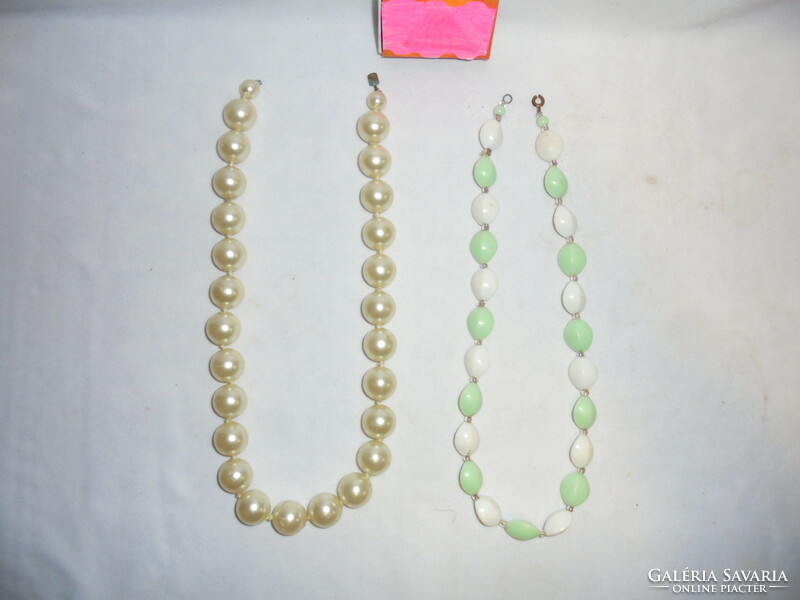 Two retro pearl strings, necklace - together