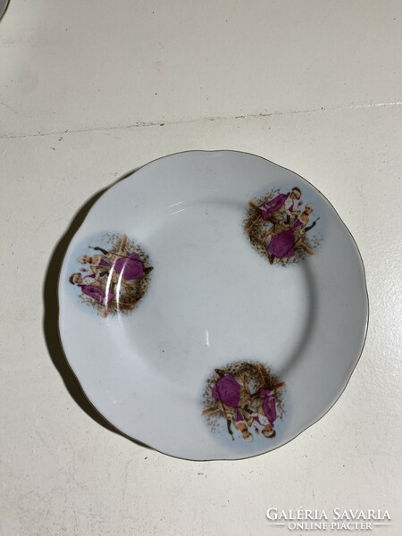 Romantikus jelenetes porcelán tányér, kinai, 6 db, 18 cm-es 4826
