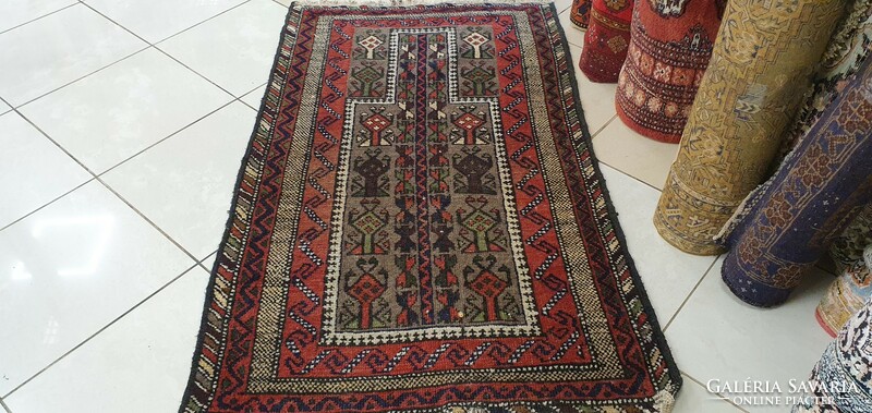 3002 Afghan Baluch hand-knotted wool Persian carpet 83x140 cm free courier