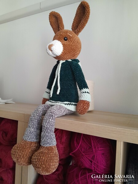 Crochet chenille rabbit